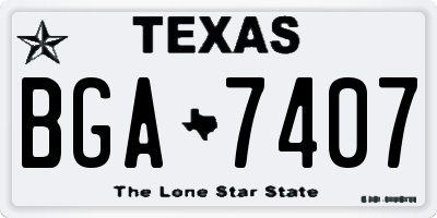 TX license plate BGA7407