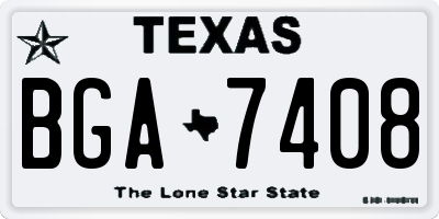 TX license plate BGA7408