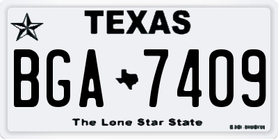 TX license plate BGA7409