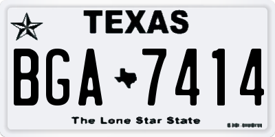 TX license plate BGA7414