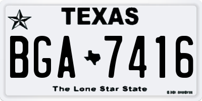 TX license plate BGA7416