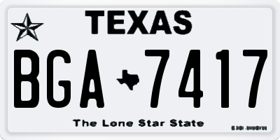 TX license plate BGA7417