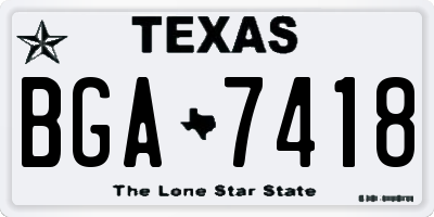 TX license plate BGA7418