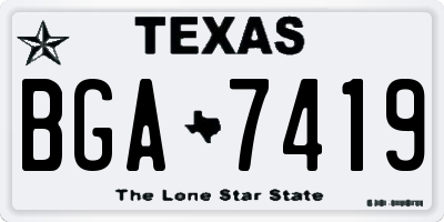 TX license plate BGA7419
