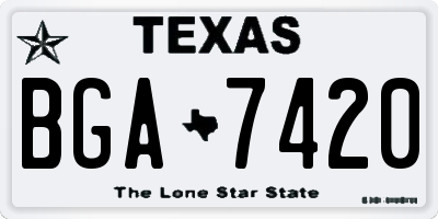 TX license plate BGA7420