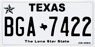 TX license plate BGA7422