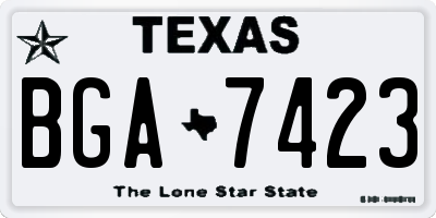 TX license plate BGA7423