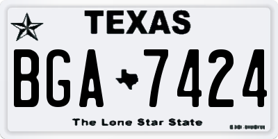 TX license plate BGA7424