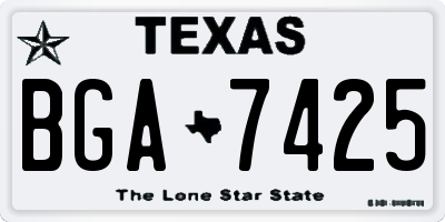 TX license plate BGA7425