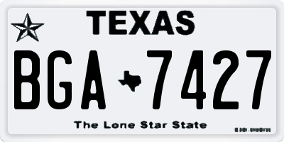 TX license plate BGA7427