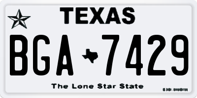TX license plate BGA7429