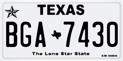 TX license plate BGA7430