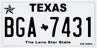 TX license plate BGA7431