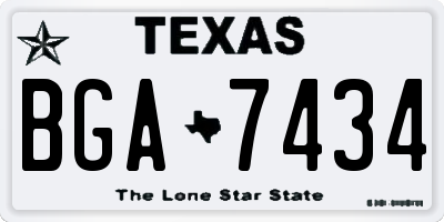 TX license plate BGA7434