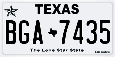 TX license plate BGA7435
