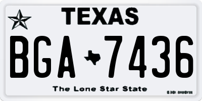 TX license plate BGA7436