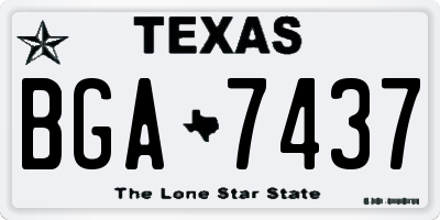 TX license plate BGA7437