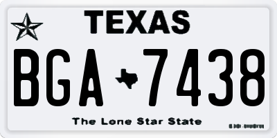 TX license plate BGA7438