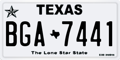 TX license plate BGA7441