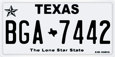 TX license plate BGA7442