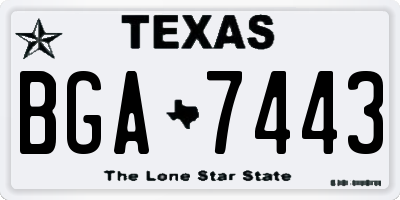 TX license plate BGA7443