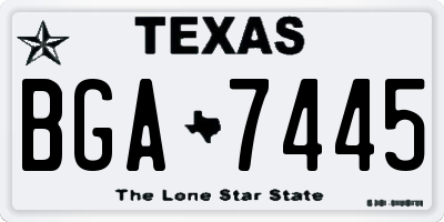 TX license plate BGA7445