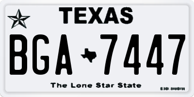 TX license plate BGA7447