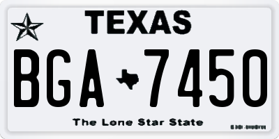 TX license plate BGA7450