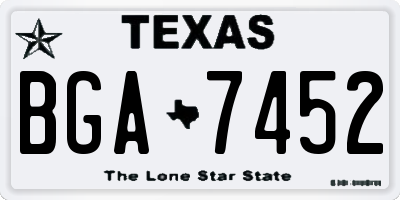 TX license plate BGA7452