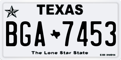 TX license plate BGA7453