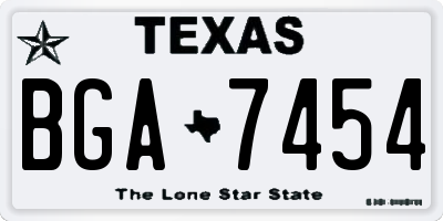 TX license plate BGA7454