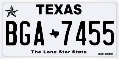 TX license plate BGA7455