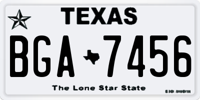 TX license plate BGA7456