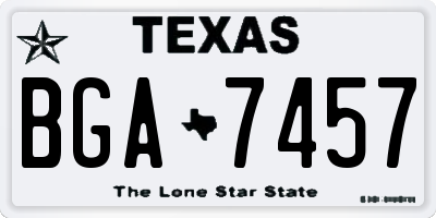 TX license plate BGA7457