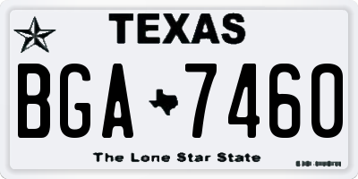 TX license plate BGA7460