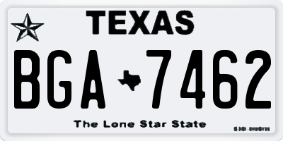 TX license plate BGA7462