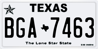 TX license plate BGA7463