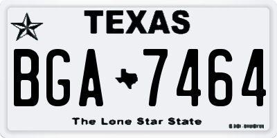 TX license plate BGA7464