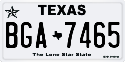 TX license plate BGA7465
