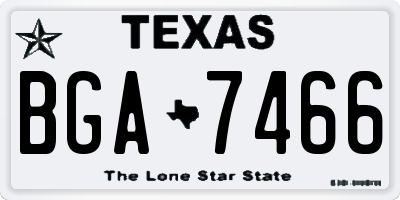 TX license plate BGA7466