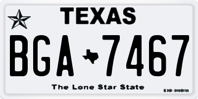 TX license plate BGA7467