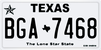 TX license plate BGA7468