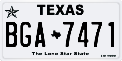 TX license plate BGA7471
