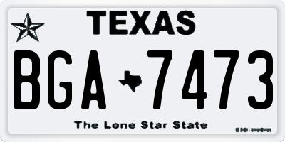 TX license plate BGA7473
