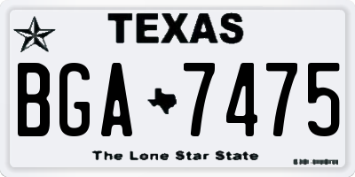 TX license plate BGA7475