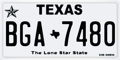 TX license plate BGA7480