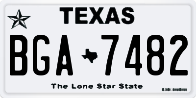 TX license plate BGA7482
