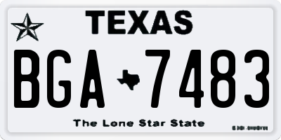TX license plate BGA7483