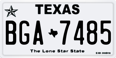 TX license plate BGA7485