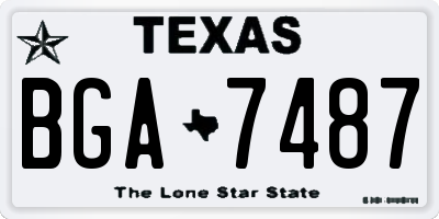 TX license plate BGA7487
